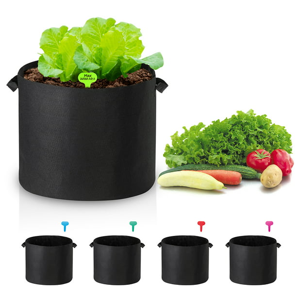 Black Hydroponic Root Fabric Smart Pot Grow Bags Plant Container Pouch Bag Pots